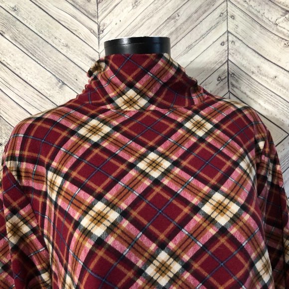 NWT UMgee L TARTAN plaid mock neck knit pullover - Picture 2 of 7